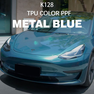 Bon prix K128 Métal bleu TPU couleur peinture automobile film de protection enveloppe métallique enveloppe vinyle en ligne