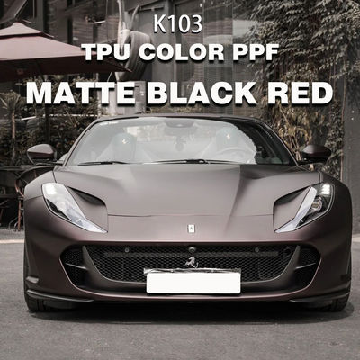 Buen precio K103 Matte Black Red TPU Película de protección de color para automóviles Revestimientos para automóviles premium en línea