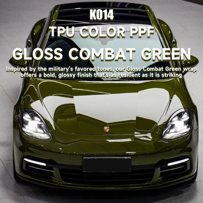 Buon prezzo K015 TPU Full Vinyl Wrap Film With Gloss Combat Green Colored Ppf Wrap in linea