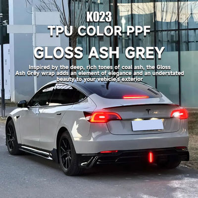 Buen precio K023 Película protectora de pintura para automóviles de color TPU gris brillante para envolver automóviles en línea
