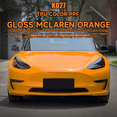 Guter Preis K027 TPU-Farbschutzfolie für Fahrzeuge mit glänzendem Mclaren-Orange Online