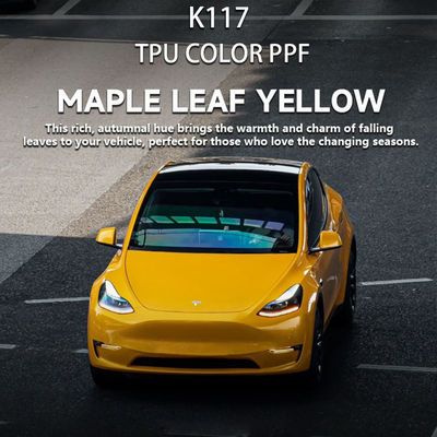 Buon prezzo K117 Acero foglia giallo TPU colore Vernice auto pellicola di protezione adesivo di avvolgimento in vinile personalizzato in linea