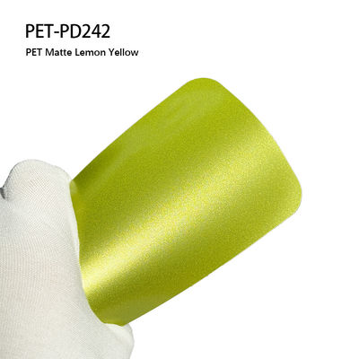 Guter Preis PET-PD242 PET Matte Zitrone Gelbe Autofolie Vinyl Aufkleber 7.5mil Online