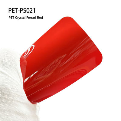 Buon prezzo PET-PS021 PET Crystal Ferrari Rossa Vinyl Gloss Wrap Film resistente alla stanchezza in linea
