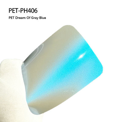 Buen precio PET-PH406 PET Sueño de gris azul 7.5mil Cambiando de color película Estabilidad dimensional en línea