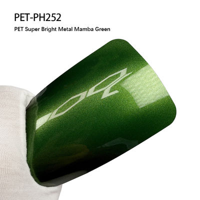 Guter Preis PET-PH252 PET Helle Metall Mamba Grüne Vinyl Wrap Film Selbstheilung Chemikalien resistent Online