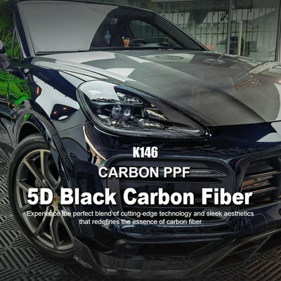 Guter Preis K146 5D Schwarz TPU Farbe Auto-Kohlenstofffaser Farbe Schutzfilm geschmiedete Vinylfolie Online