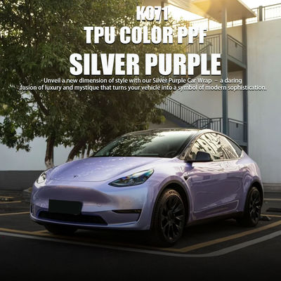 K071 TPU Glitter Diamant Vinyl Autoverpackung Silber Lila PPF