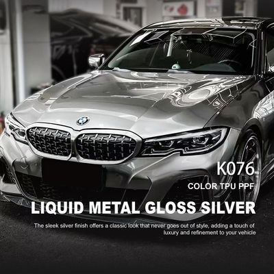 K076 Flüssigmetall glänzende Silber-TPU-Farbfarben-Autofarben-Schutzfolie