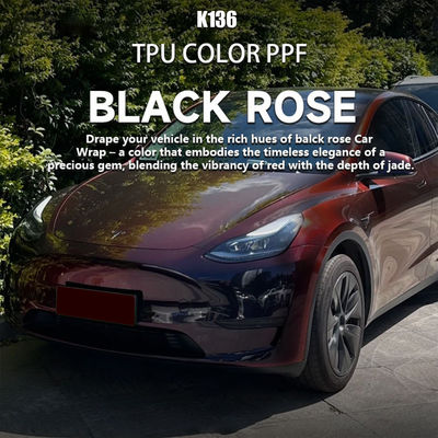 Guter Preis K136 Schwarze Rose TPU Farbe Autolack Schutzfilm Vinyl Wrap Aufkleber Online