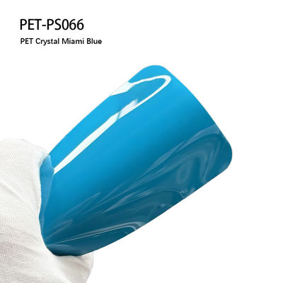 Guter Preis PET-PS066 PET Kristall Miami Blau Vinyl Korkkorn Verpackung Aufkleber 1,52 X 18m / 1 Roll Müdigkeitsbeständigkeit Online
