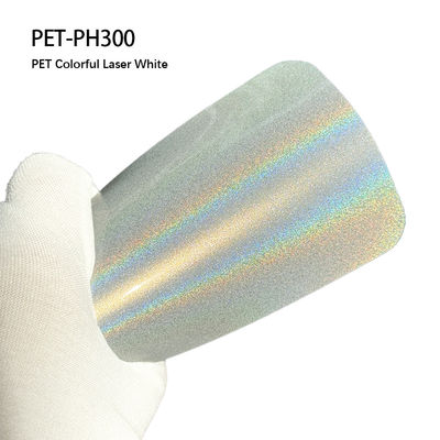 Guter Preis PET-PH300 PET Farbiger Laser Weiß Klebstoff Dekorationsfilm Abrasionsbeständig Online