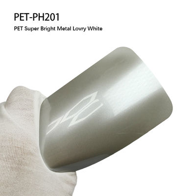 PET-PH201 PET Superhellmetall-Lovry-weißes Aufkleber für die Karosserie UV-beständige Vinylfolie