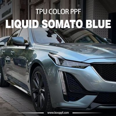 Guter Preis Flüssiges Somato Blau TPU Farbe PPF Autofarbiger Dekorationsfilm 7,5 Millimeter K-008 Online